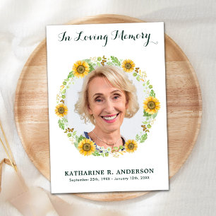 Zonnebloem Foto Memorial Sympathie Bedankkaart