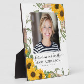 Zonnebloem Foto Memorial Tribution Fotoplaat (Zijkant)