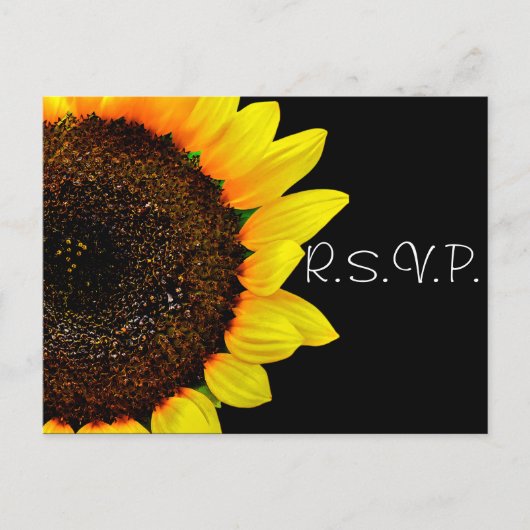 Zonnebloem Fotografie Custom Wedding RSVP Uitnodiging Briefkaart (Voorkant)