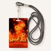 Zonnebloem - Fractal Name Badge (Voorkant met draagriem)