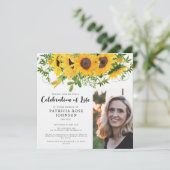 Zonnebloem Funeral Celebration of Life Photo Kaart (Staand voorkant)