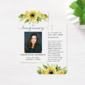 Zonnebloem Funeral in Loving Memory Poem Kaart (Bureau)