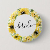 Zonnebloem Garden Bridal Party Button - Bride (Voorkant)