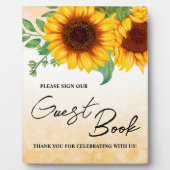 Zonnebloem Gast Boek Weddenschap Fotoplaat (Voorkant)