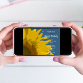 Zonnebloem, geboortedag kaart