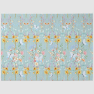 Zonnebloem - Geel Blauwe Vlinder - Ontschrooiing Tissuepapier