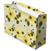 Zonnebloem Geel Bloemmotief Groot Cadeauzakje (Achterkant Gekanteld)