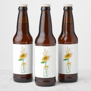 Zonnebloem Geel Bruin Rustiek Landelijk Herfst Huw Bier Etiket