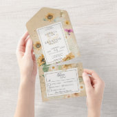  Zonnebloem Geel Dinner All In One Uitnodiging (Afscheurbaar)