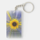 Zonnebloem Geel en Blauw Infinity Design Sleutelhanger (achterkant)