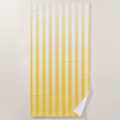 Zonnebloem Geel en Witte Grijsstrepen Strandlaken (Voorkant)