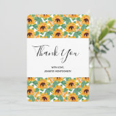 zonnebloem Geel & Groen Dank u Bedankkaart (Staand voorkant)