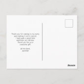  zonnebloem Geel & Groen Dank u Briefkaart (Achterkant)