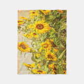 Zonnebloem  Geel Groen Land Kunst Fleece Deken (Voorkant)