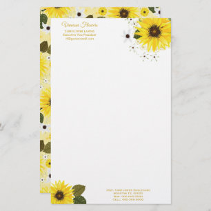 Zonnebloem Geel Land Floral Briefpapier