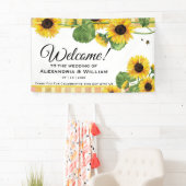 Zonnebloem Geel Land Floral | Welkom bruiloft Spandoek (Insitu)