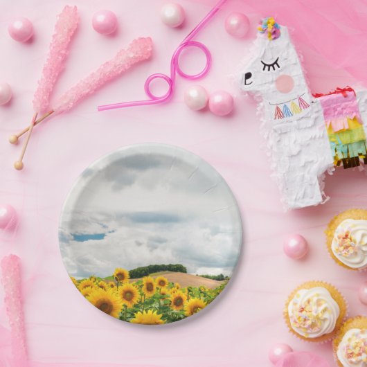 Zonnebloem geel rustieke bruiloft Bord (Feest)