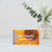 zonnebloem - geel vrolijk dubbelzijdig visitekaartje (Staand voorkant)