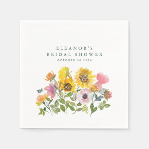 Zonnebloem Geel Waterverf Aangepast Vrijgezellenfe Servet