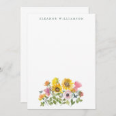 Zonnebloem Geel Waterverf Aangepaste Bruidsdouche Bedankkaart (Voorkant / Achterkant)