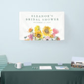 Zonnebloem Geel Waterverf Bloem Bruiloft Feest Spandoek (Beurs)