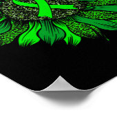 Zonnebloem Geestelijke Gezondheid Bewustzijn Groen Poster (Hoek)