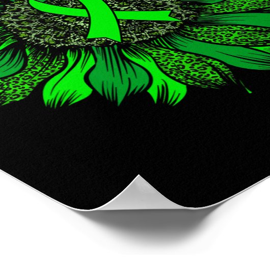 Zonnebloem Geestelijke Gezondheid Bewustzijn Groen Poster (Hoek)