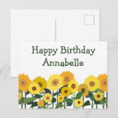 Zonnebloem Gefeliciteerd Mooi Persoonlijk Briefkaart (Voorkant / Achterkant)