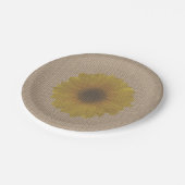 Zonnebloem, geïnspireerd door Burlap Papieren Bordje (Gekanteld)