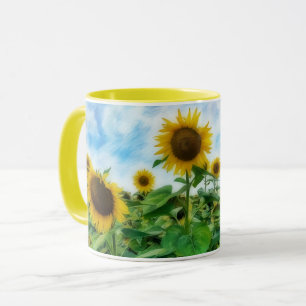Zonnebloem Gele Bloem Kunst Koffiemok Beker Mok