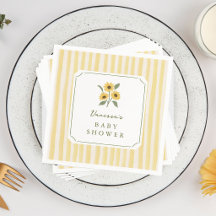Zonnebloem & Gele Strepen Baby Shower