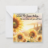 Zonnebloem, geloof notitiekaartje (Voorkant)