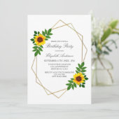 Zonnebloem Geometric Birthday Kaart (Staand voorkant)