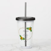 Zonnebloem Geometric Wedding Acryl Drinkbeker (Voorkant)