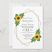 Zonnebloem Geometric Wedding Kaart (Voorkant)