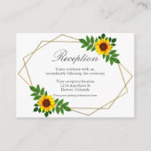 Zonnebloem Geometric Wedding Reception Kaart (Voorkant)