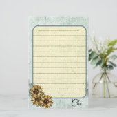  Zonnebloem Gepersonaliseerd Schrijfwerk Briefpapier (Staand voorkant)