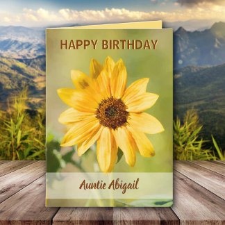 Zonnebloem gepersonaliseerde Happy Birthday Kaart