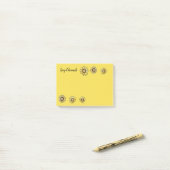 Zonnebloem gepersonaliseerde kunst post-it® notes (Op bureau)