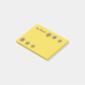 Zonnebloem gepersonaliseerde kunst post-it® notes (Schuin)
