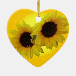 Zonnebloem Gepersonaliseerde zonnebloemschenken Keramisch Ornament