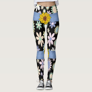 zonnebloem gevarieerde bloemen lange leggings tien