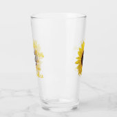 Zonnebloem "Gewoon een wilde bloem in liefde..." Glas (Links)