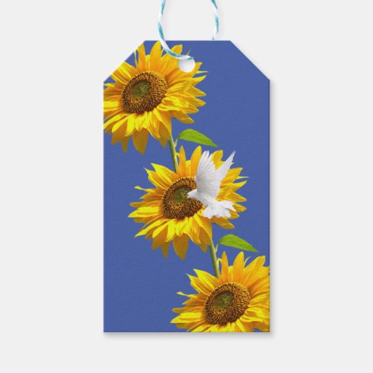 Zonnebloem Gift Labels Dove Floral Cadeaulabel (Voorkant)