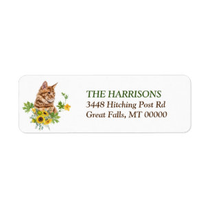 Zonnebloem Ginger Maine Coon Cat Etiket