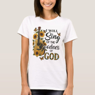 Zonnebloem Gitaar Christelijk T-shirt