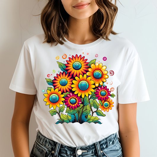 Zonnebloem glimlach t-shirt