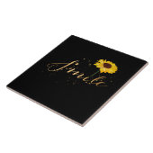 Zonnebloem Glimlach Tegeltje (Zijkant)