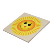 Zonnebloem glimlachen tegeltje (Zijkant)
