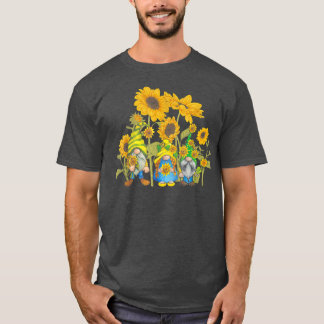 Zonnebloem Gnome Fairytale Character Hippies Garde T-shirt